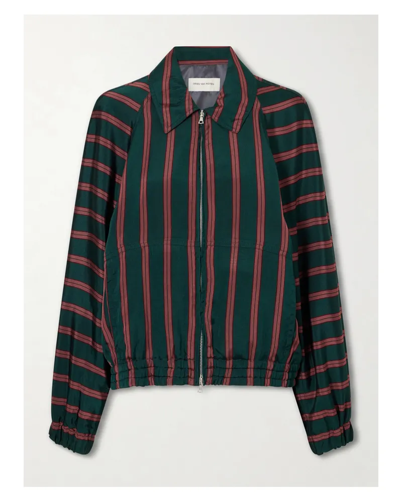 Dries van Noten Vinnia Striped Jersey Jacket - Green Green