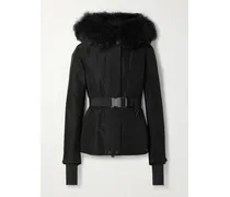 Laplance Daunenjacke Aus Gore-tex Mit Shearling-besatz Und Gürtel - Schwarz