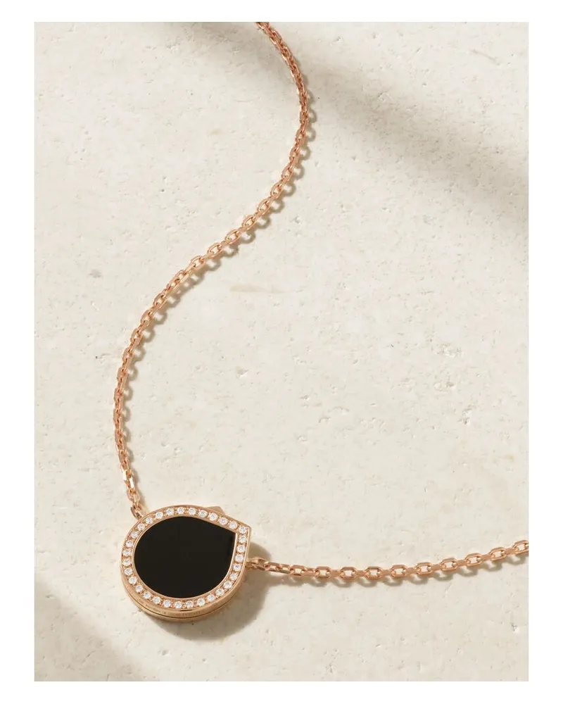 Repossi Antifer Kette Aus 18 Karat Roségold Mit Onyx Und Diamanten - Schwarz Schwarz