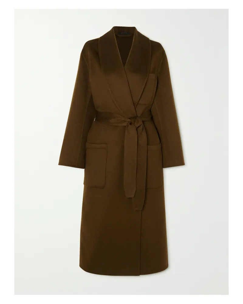 Brioni Mantel Aus Gebürstetem Kaschmir Mit Gürtel - Braun Braun