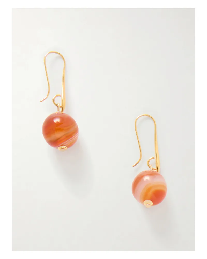 Jennifer Behr Serenity Gold-tone Agate Earrings - Orange Orange