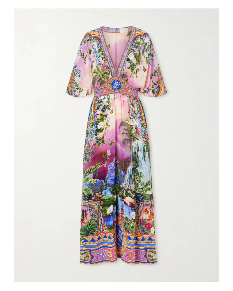 Camilla Crystal-embellished Printed Silk Crepe De Chine Maxi Dress - Multi Multi
