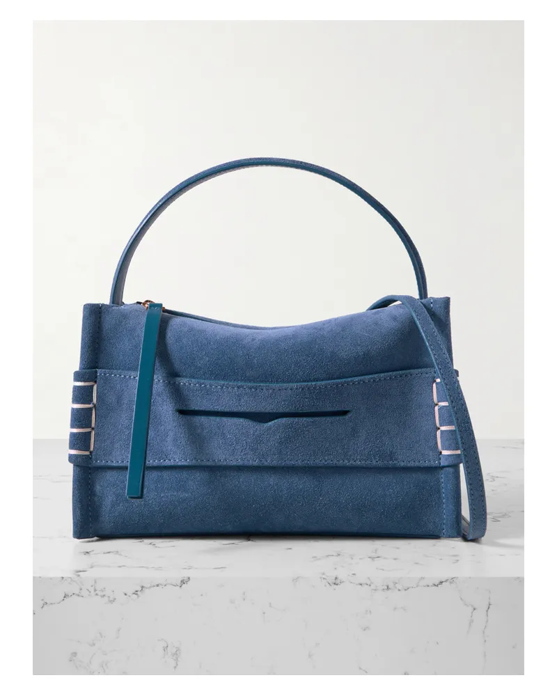 J.W.Anderson Loafer Small Suede Shoulder Bag - Blue Blue