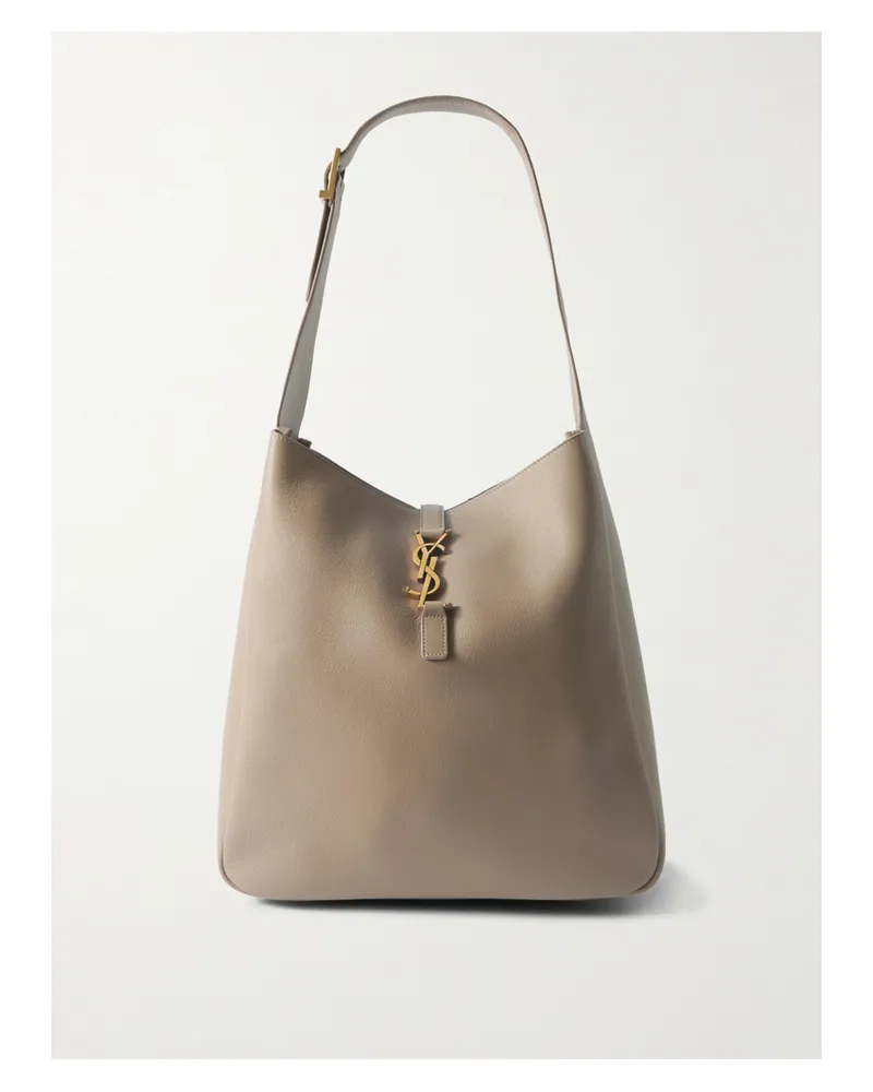 Saint Laurent Le 5 À 7 Supple Large Leather Shoulder Bag - Gray Gray