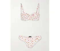 Floral-print Bikini - White