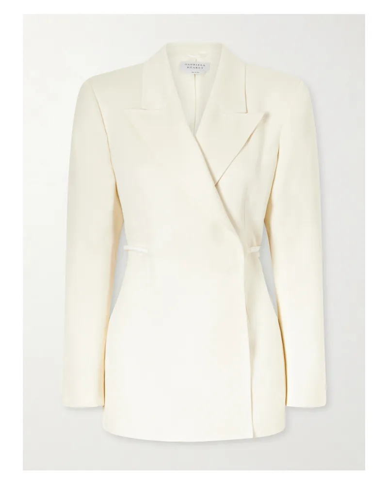 Gabriela Hearst Epona Belted Linen Blazer - Neutrals Neutrals