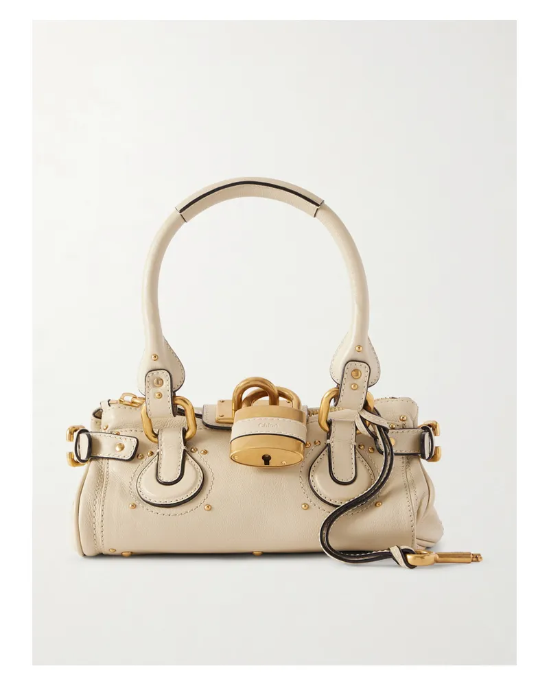 Chloé Paddington Tote Aus Strukturiertem Leder Mit Verzierung - Creme Creme