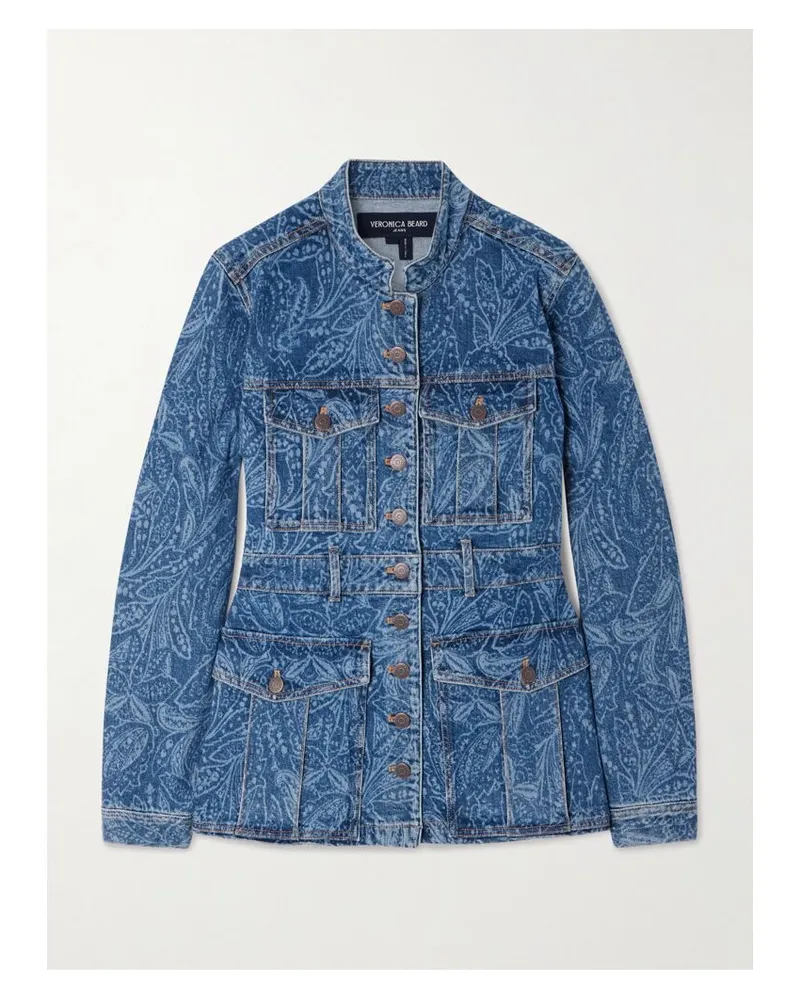 Veronica Beard Tika Gebleichte Jeansjacke - Blau Blau