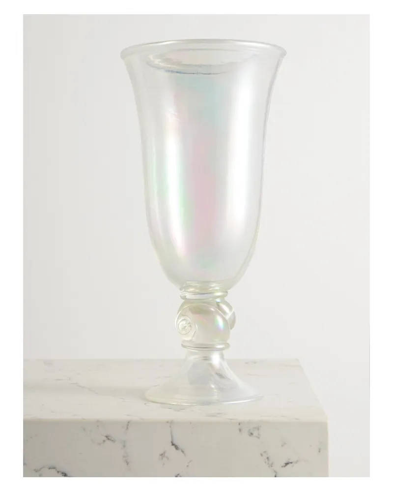 Sophie Bille Brahe Petit Escargot Iridescent Murano Glass Vase - Neutrals Neutrals