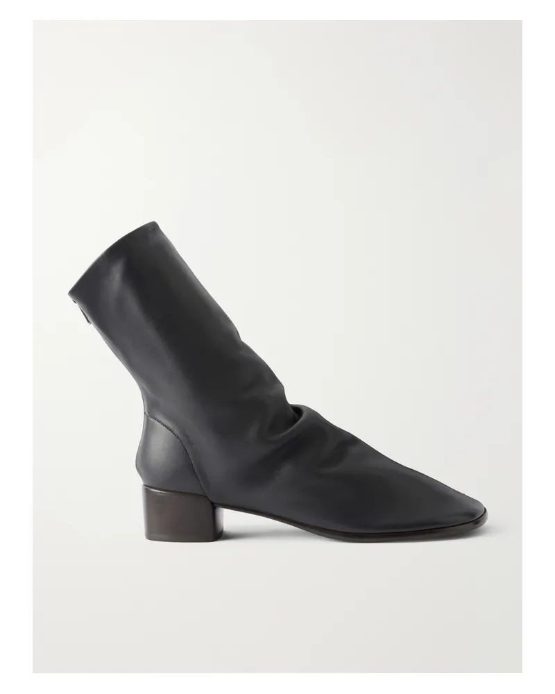 Christophe Lemaire Glove 30 Leather Ankle Boots - Black Black