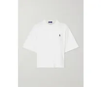 Embroidered Cotton-piqué Polo Shirt - White