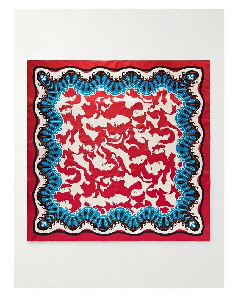 La DoubleJ Mother Tuch Aus Bedrucktem Seiden-twill - Rot Rot