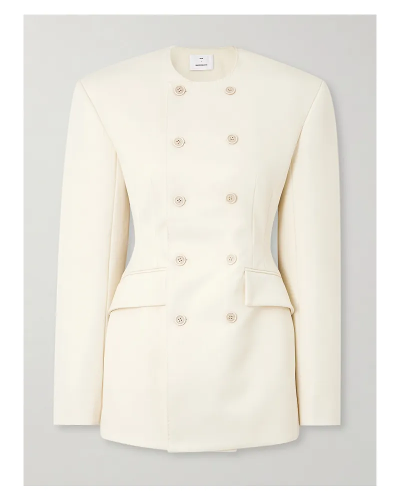 WARDROBE.NYC Rhw Doppelreihiges Minikleid Aus Twill - Elfenbein Elfenbein