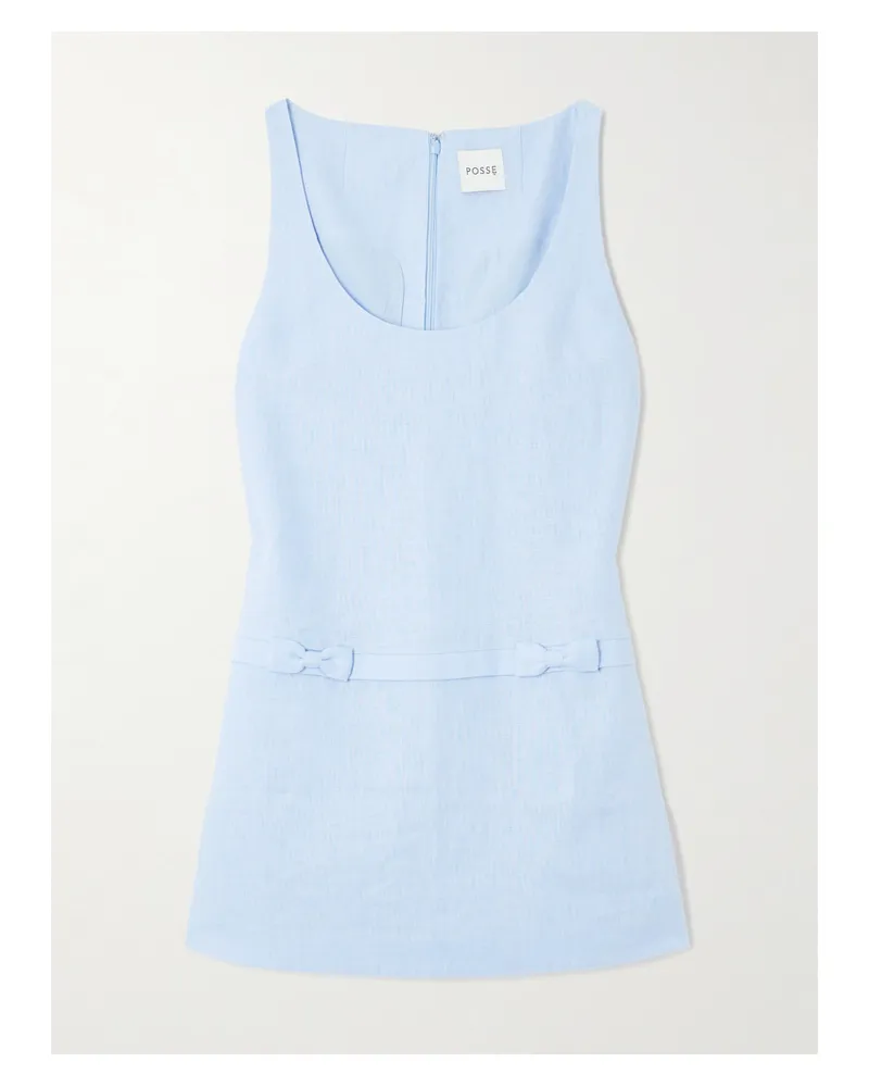 Posse Harper Minikleid Aus Leinen Mit Schleifen - Blau Blau