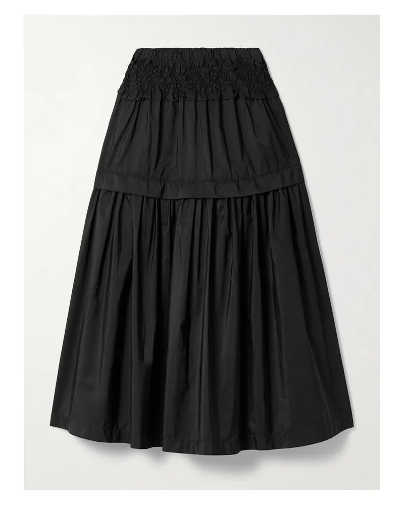 Sea Belen Gestufter Midirock Aus Taft Mit Raffungen - Schwarz Schwarz