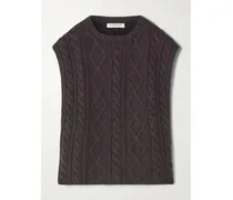 Cable-knit Cashmere Tank - Brown