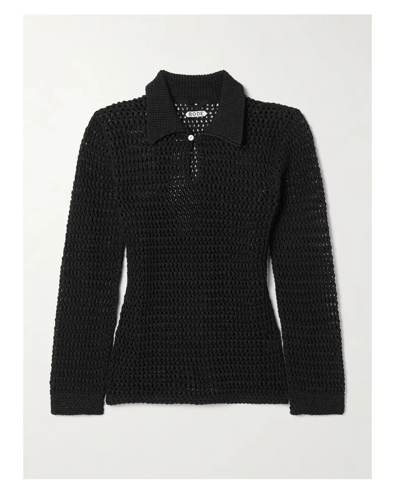 BODE Willows Oberteil Aus Gehäkelter Baumwolle - Schwarz Schwarz