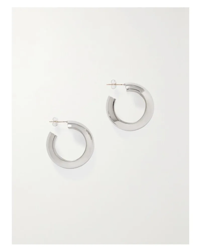 Laura Lombardi Net Sustain Cusp Creolen Aus Recyceltem Messing Mit Platinauflage - Silber Silber