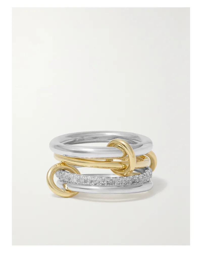Spinelli Kilcollin Nimbus Set Aus Vier Ringen Aus Sterlingsilber Und 18 Karat Gold Gold