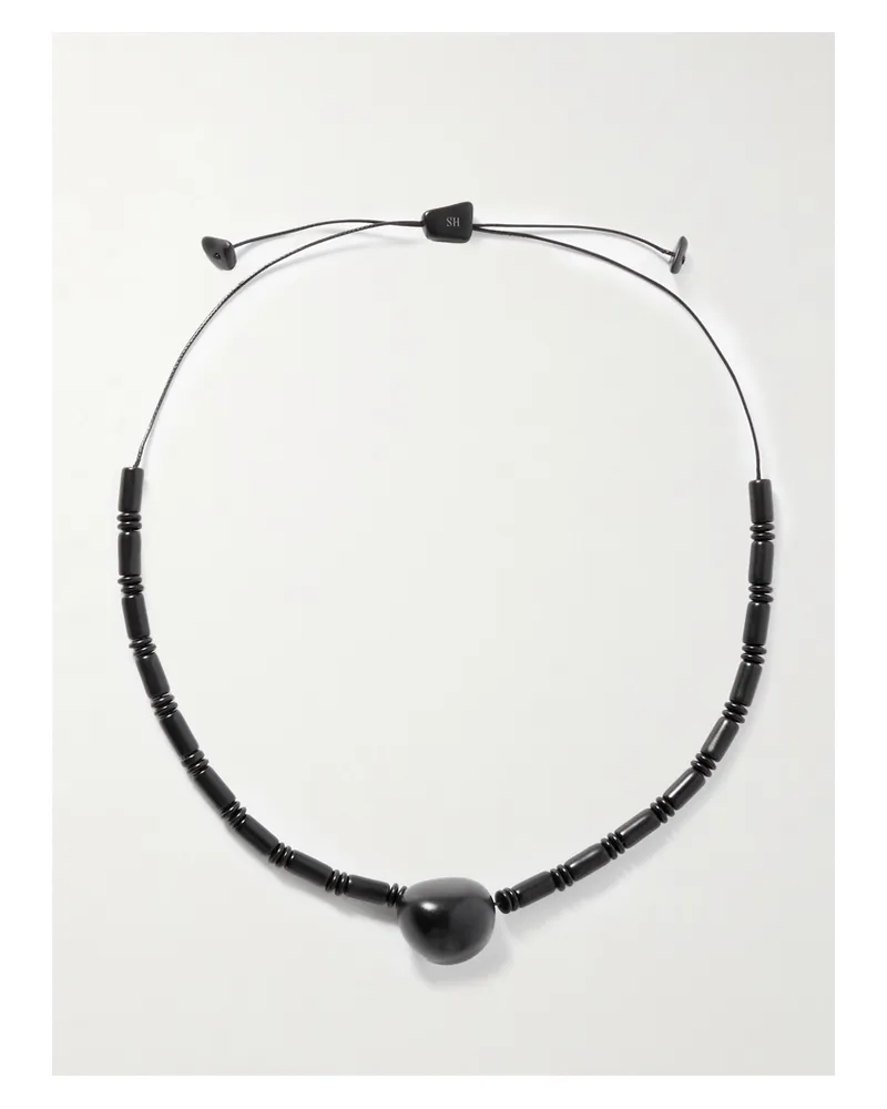 Hunting Season The Choker Kette Aus Leder Mit Taguanuss - Schwarz Schwarz