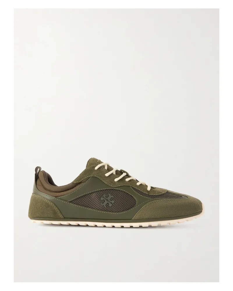 Tory Burch Field Snekers Aus Mesh, Leder Und Veloursleder Mit Besätzen Aus Shell - Grün Grün