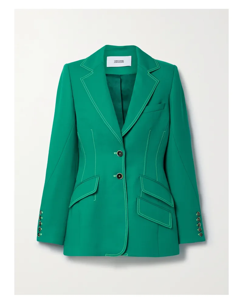 Christopher John Rogers Blazer Aus Webstoff - Grün Grün