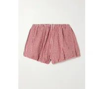 Aurelia Shorts Aus Baumwoll-seersucker Mit Gingham-karo - Rot