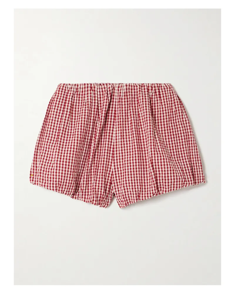 Posse Aurelia Shorts Aus Baumwoll-seersucker Mit Gingham-karo - Rot Rot