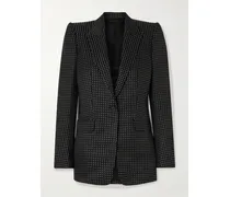 Blazer Aus Duchesse-seiden-jacquard Mit Polka-dots - Schwarz