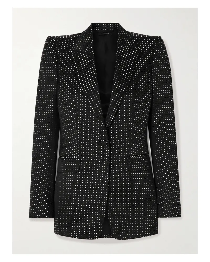 Tom Ford Blazer Aus Duchesse-seiden-jacquard Mit Polka-dots - Schwarz Schwarz