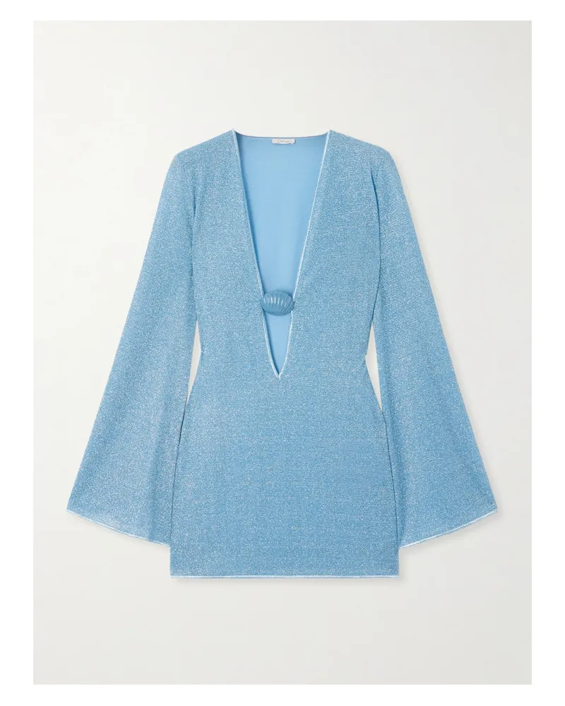 Oséree Lumière Kaftan In Metallic-optik Mit Ketten - Blau Blau