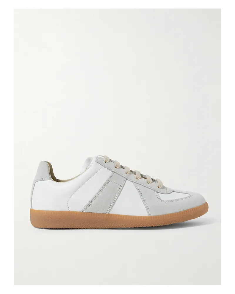 Maison Margiela Replica Leather And Suede Sneakers - Neutrals Neutrals
