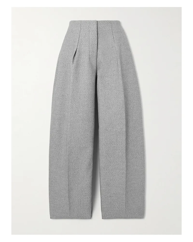 Jacquemus The Curvo Barrel-hose Aus Einer Woll-baumwollmischung Mit Falten - Grau Grau