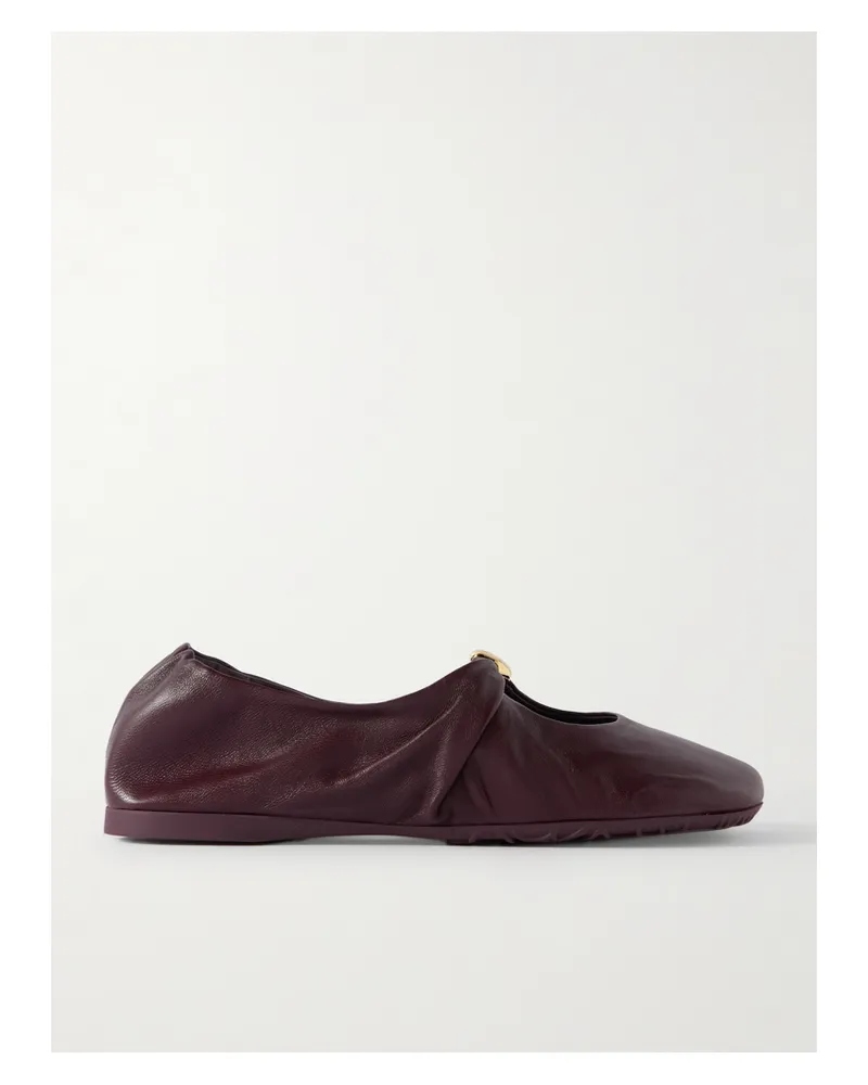 Loewe Pebble Ballerinas Aus Leder Mit Verzierung - Burgunder Burgunder