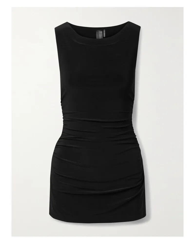 Norma Kamali Minikleid Aus Stretch-jersey Mit Raffungen - Schwarz Schwarz