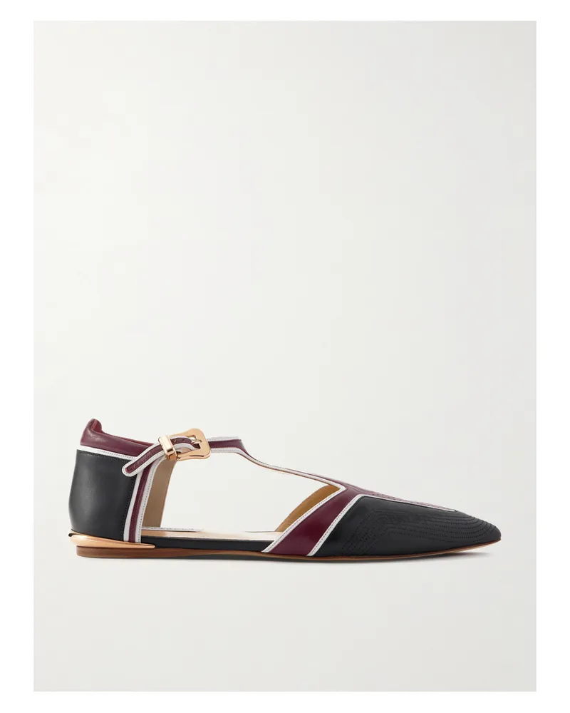 Gabriela Hearst Leya Moto Flache Schuhe Mit Spitzer Kappe In Colour-block-optik - Burgunder Burgunder