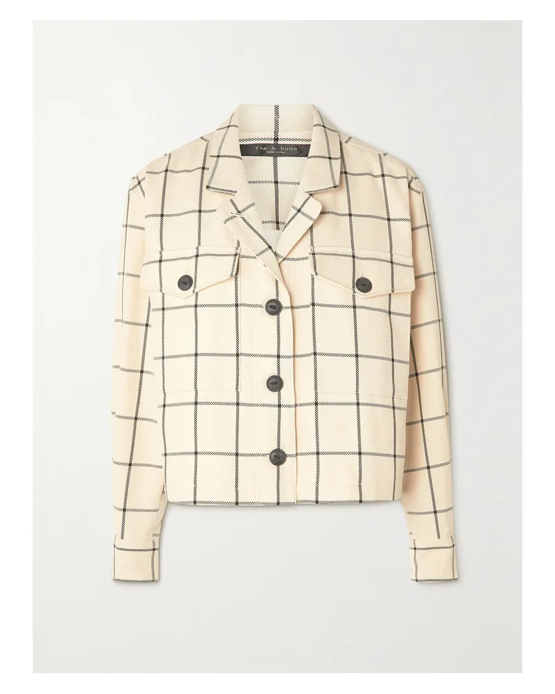 Rag & Bone Jessie Karierte Jacke Aus Einer Baumwollmischung - Elfenbein Elfenbein