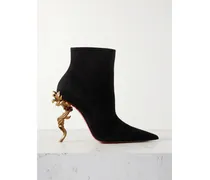 Belle 100 Ankle Boots Aus Veloursleder - Schwarz