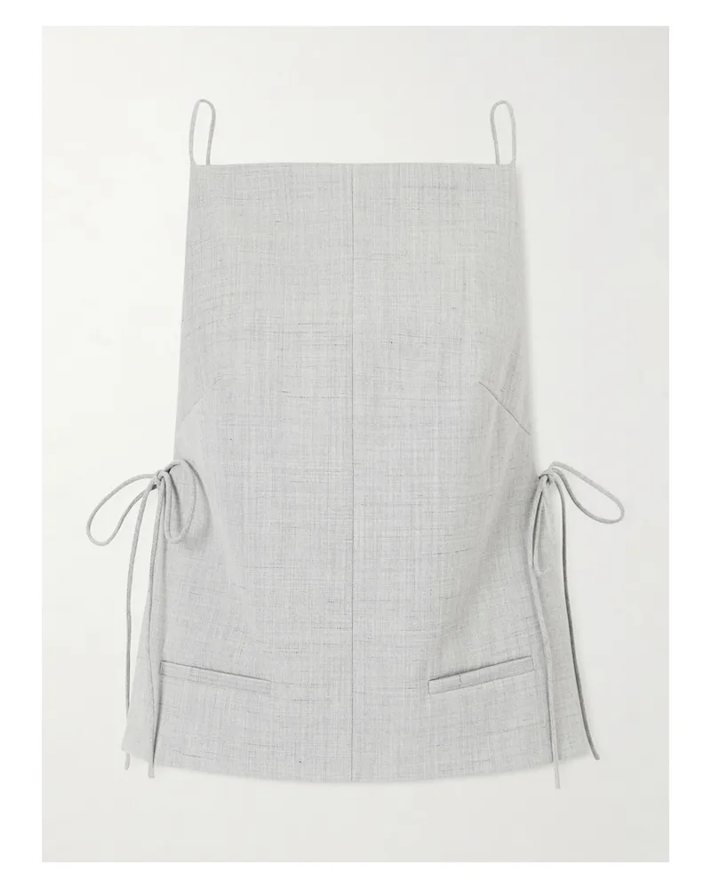 St. Agni Tie-detailed Recycled Woven Top - Gray Gray