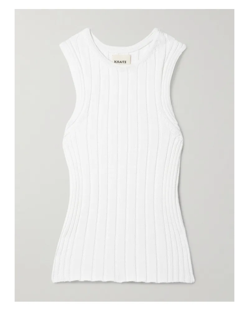 KHAITE Manu Tanktop Aus Einer Baumwollmischung In Rippstrick - Weiß Weiß