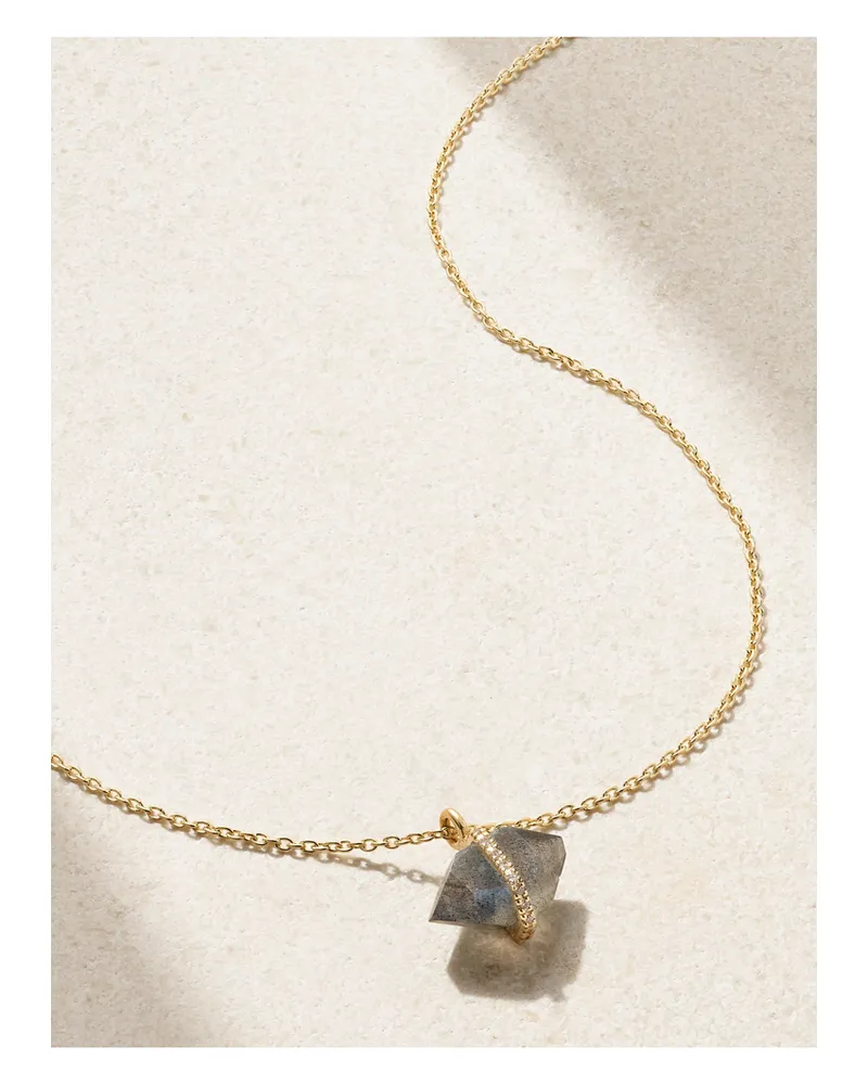 Melissa Joy Manning 14-karat Recycled Gold, Labradorite And Herkimer Diamond Necklace - Purple Purple