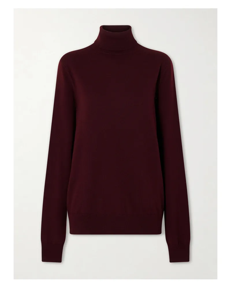 FRANKIE Shop Eve Rollkragenpullover Aus Wolle - Burgunder Burgunder