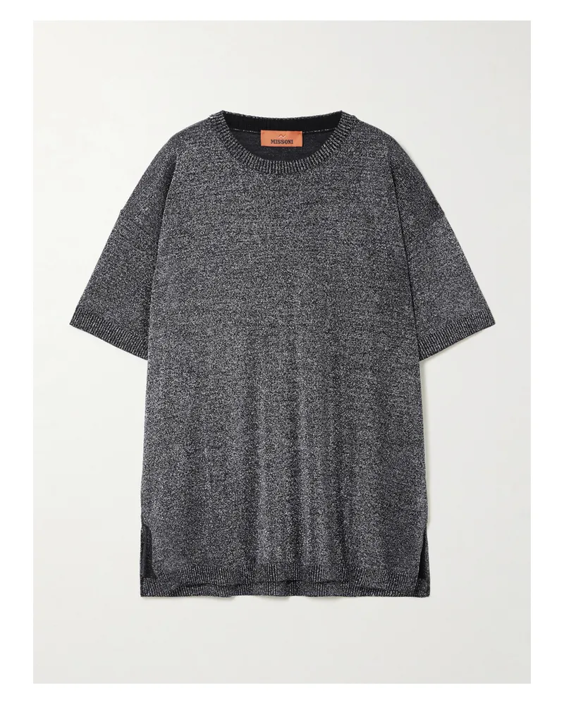 Missoni T-shirt Aus Metallic-strick - Silber Silber