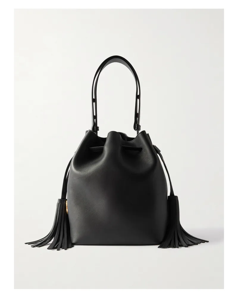 Valentino Garavani So Seau Schultertasche Aus Leder Mit Fransen - Schwarz Schwarz
