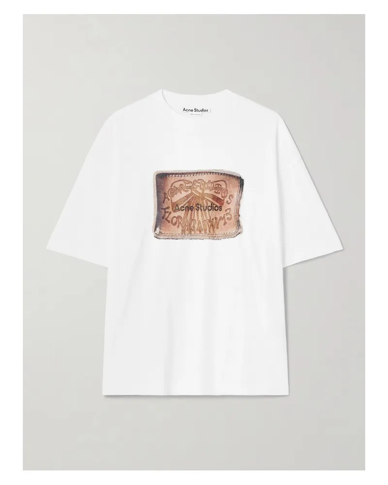 Acne Studios T-shirt Aus Biobaumwoll-jersey Mit Trompe-l'œil-print - Weiß Weiß