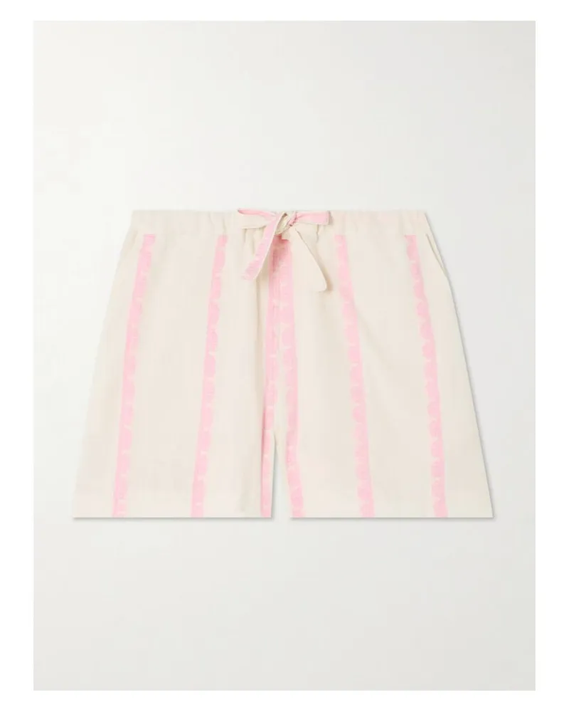 lemlem Safia Shorts Aus Gestreifter Baumwolle - Creme Creme
