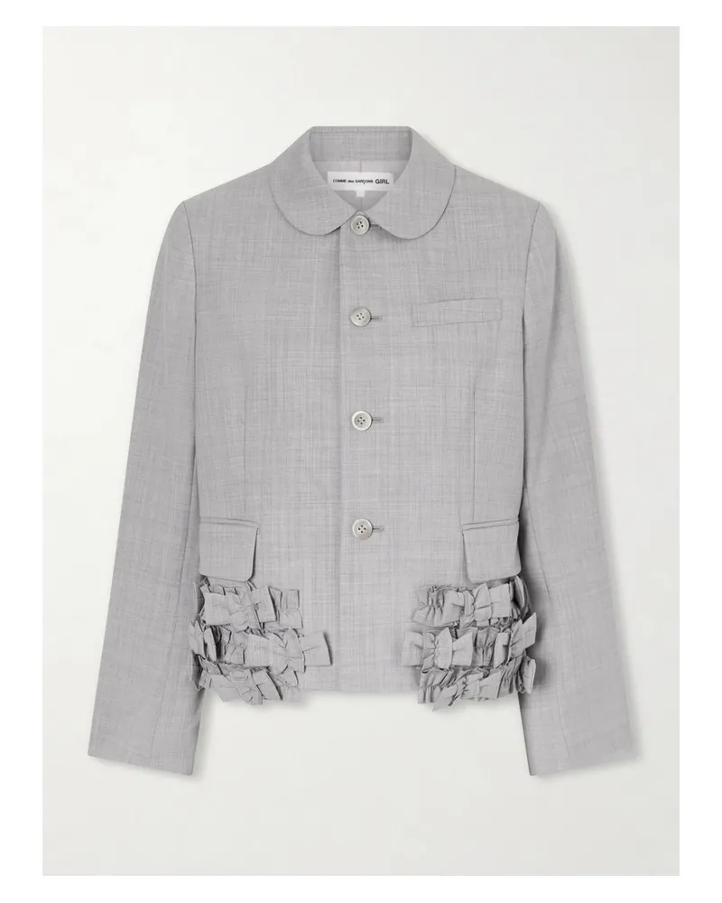 Comme des Garçons Bow-embellished Wool Jacket - Gray Gray