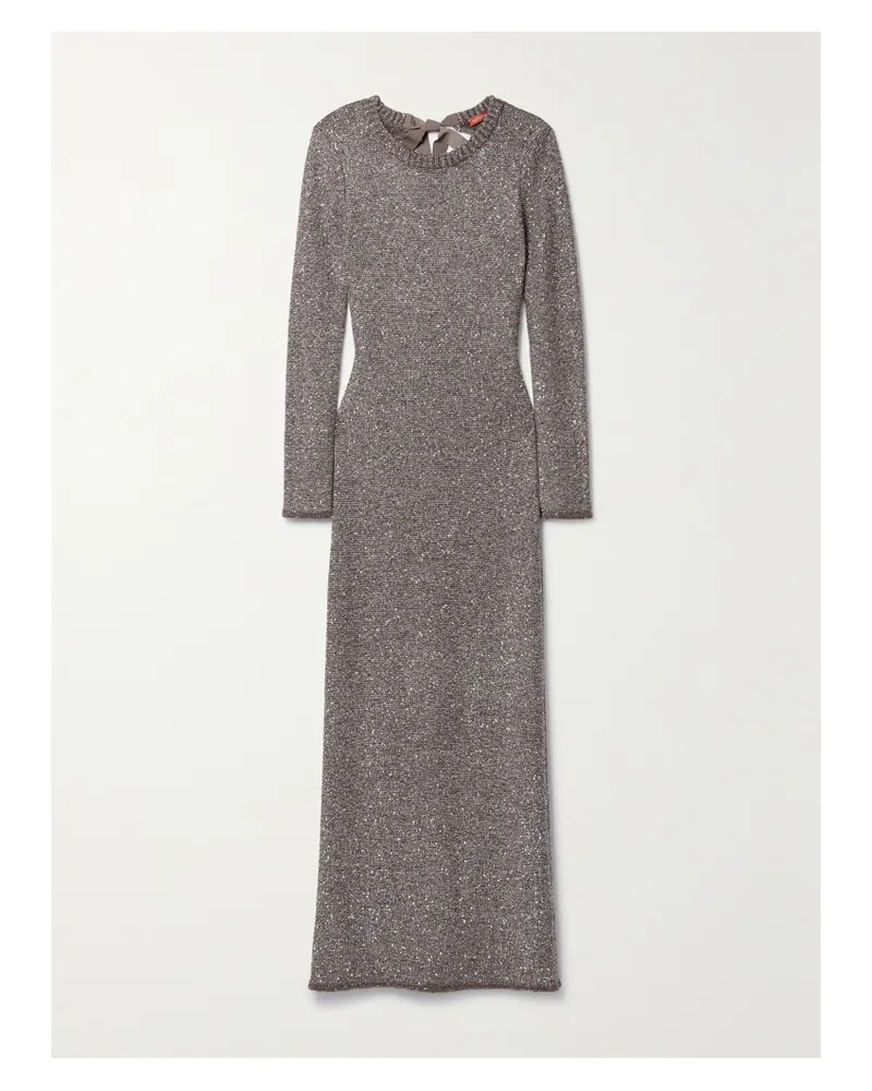 Altuzarra Cindy Maxikleid Aus Stretch-strick Mit Pailletten Und Rückenausschnitt - Braun Braun