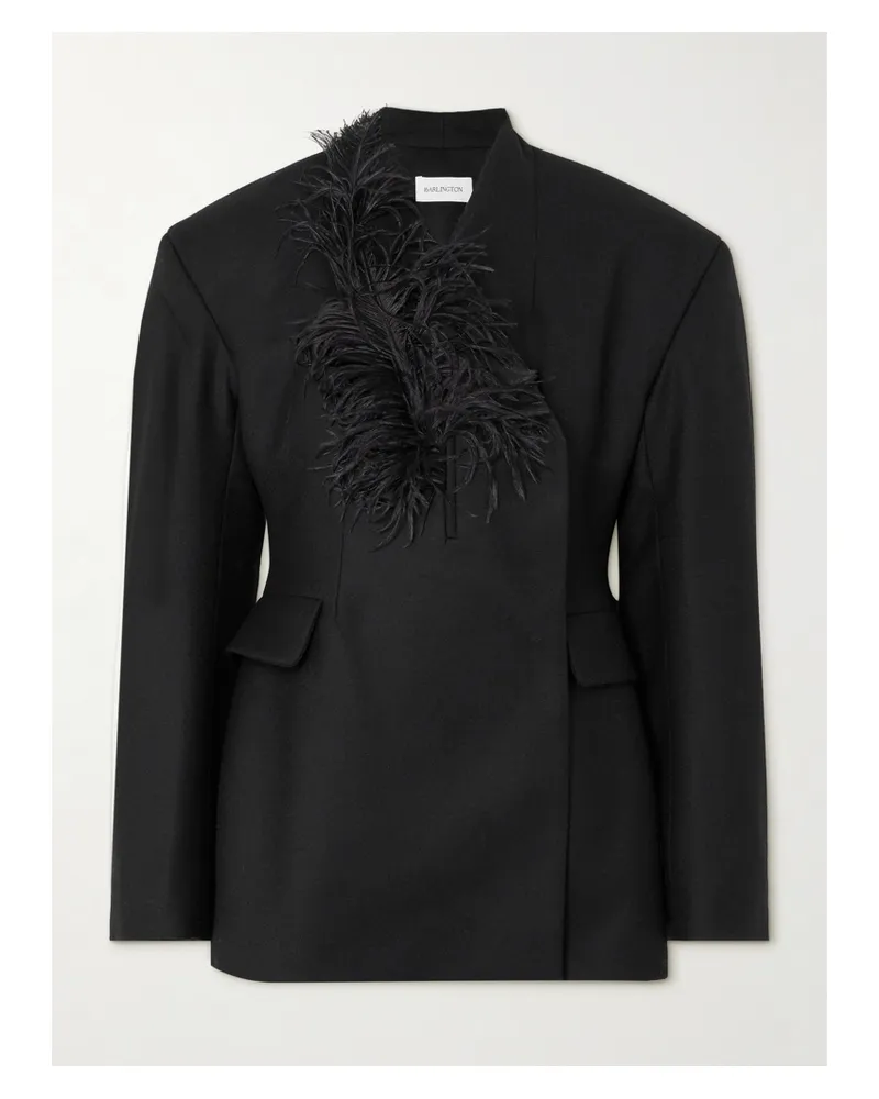16ARLINGTON Ram Blazer Aus Woll-twill Mit Federn - Schwarz Schwarz