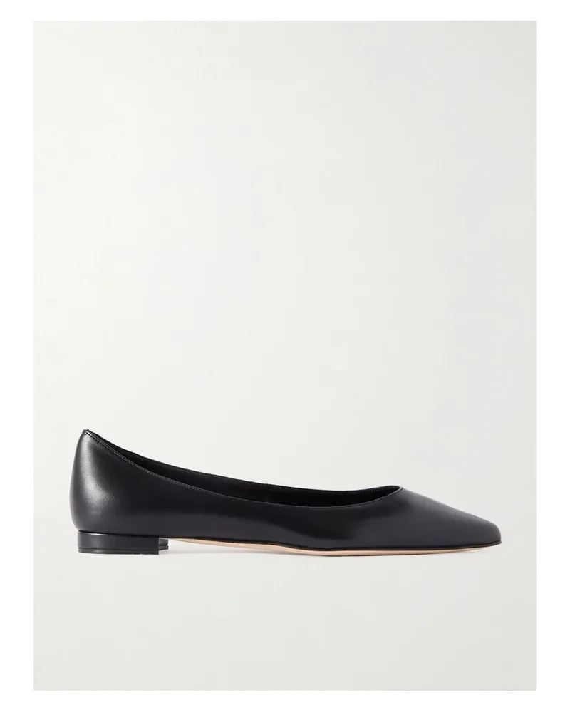 Manolo Blahnik Kietta Ballerinas Mit Spitzer Kappe Aus Leder - Schwarz Schwarz